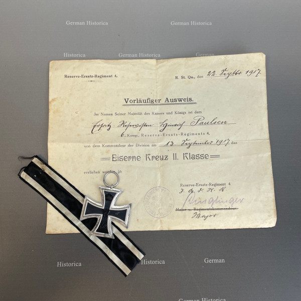 Eisernes Kreuz 1914 II. Klasse mit Urkunde