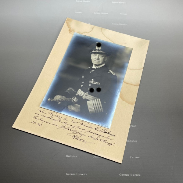 Geschenkbild Grossadmiral Raeder an den Ritterkreuzträger Boehmer