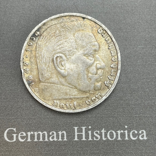 5 Reichsmark 1938 Hindenburg Silber